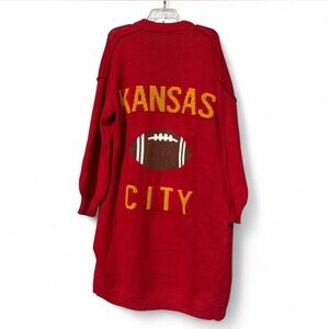 Red Kansas City Football Cardigan